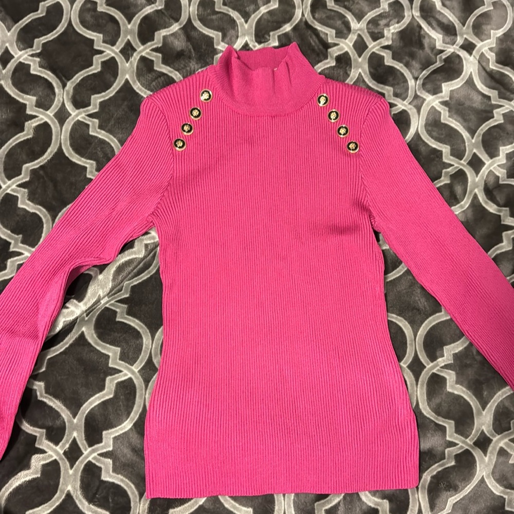 Alexia Admor Pink Ribbed Sweater
